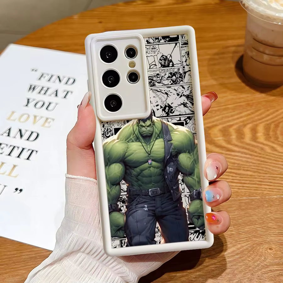 Case for Samsung Galaxy S23 S24 Ultra S22 S20 FE S21 plus Note 20 Shockproof Protective Shell Phone Cover Marvel Hulk Spider Man