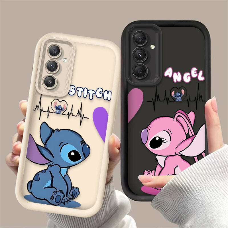 Lovely Disney Stitch Phone Case for  Galaxy S24 S23 S22 S21 Ultra plus FE A54 A34 A14 A73 A53 A33 Liquid Silicone Cover