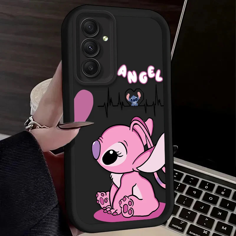 Lovely Disney Stitch Phone Case for  Galaxy S24 S23 S22 S21 Ultra plus FE A54 A34 A14 A73 A53 A33 Liquid Silicone Cover