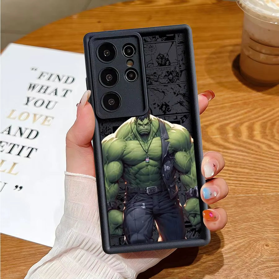 Case for Samsung Galaxy S23 S24 Ultra S22 S20 FE S21 plus Note 20 Shockproof Protective Shell Phone Cover Marvel Hulk Spider Man