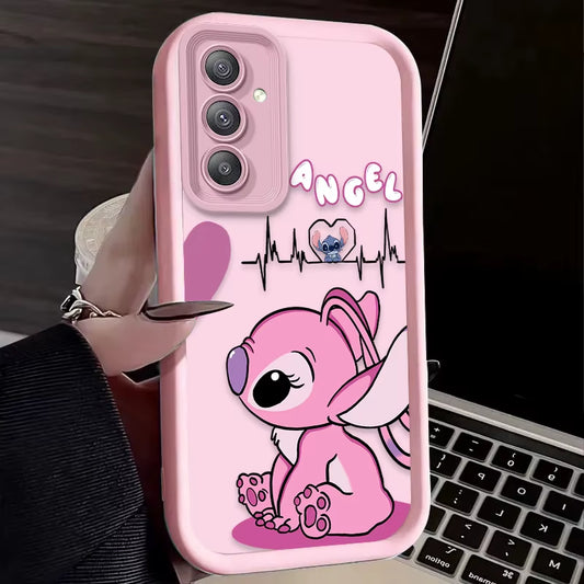 Lovely Disney Stitch Phone Case for  Galaxy S24 S23 S22 S21 Ultra plus FE A54 A34 A14 A73 A53 A33 Liquid Silicone Cover